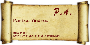 Panics Andrea névjegykártya